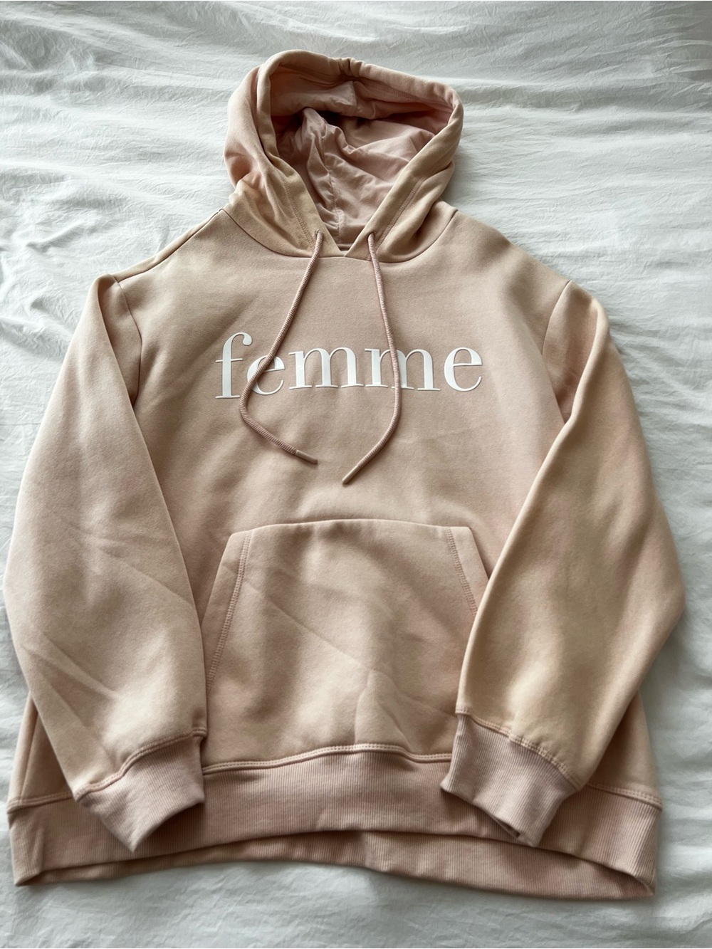 🩷 NWT H&M Femme Graphic Hoodie- Light Pink